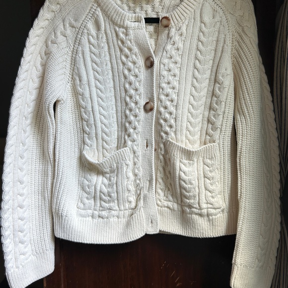 Like new Sezane Cream Cable Knit Cardigan - Tiphaine - Picture 4 of 6